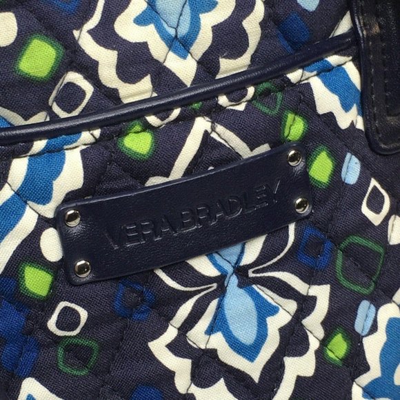 Vera Bradley Signature Print Trapeze Tote Ink Blue - Picture 2 of 10